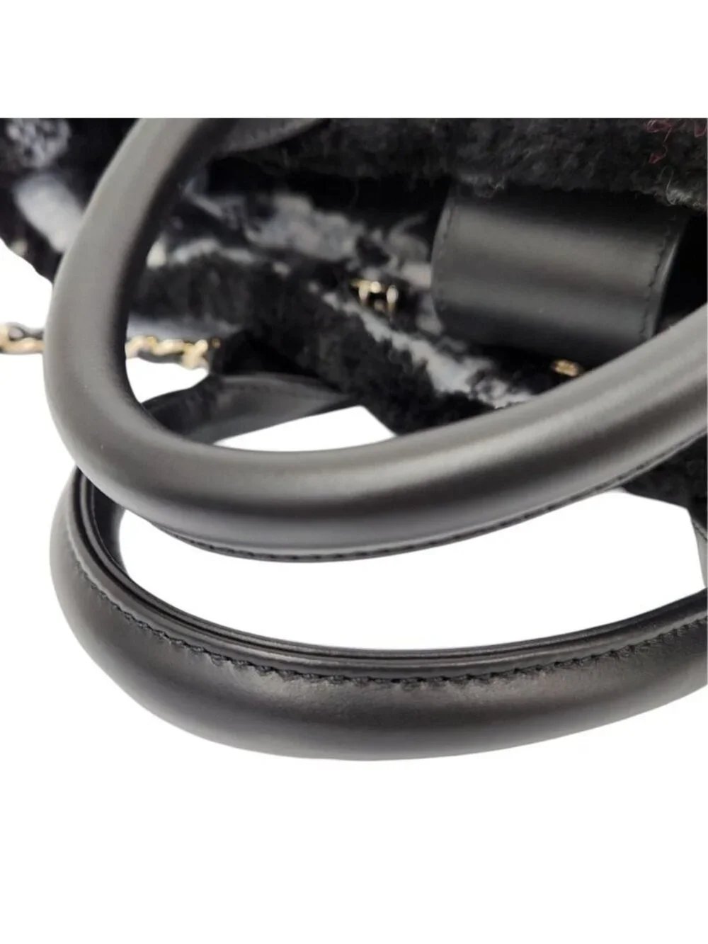 Chanel Coco Neige Collection Tweed Quilted Tote Black
